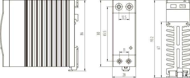 DC-DC Slim SSR DIN Relé - Trvalý spínaný proud: 40A