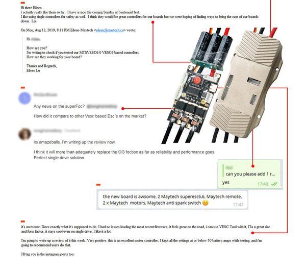 VESC BLDC Regulátor ESC 50A SUPERFOC6.8 pro Elektrické Skateboardy