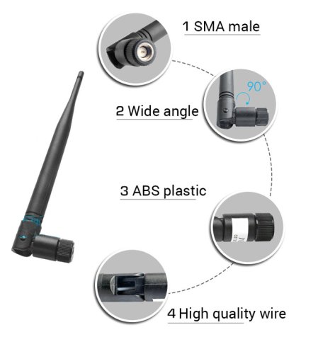 868MHz 5dBi SMA-M LoRa Anténa - Konektor: RPSMA-M