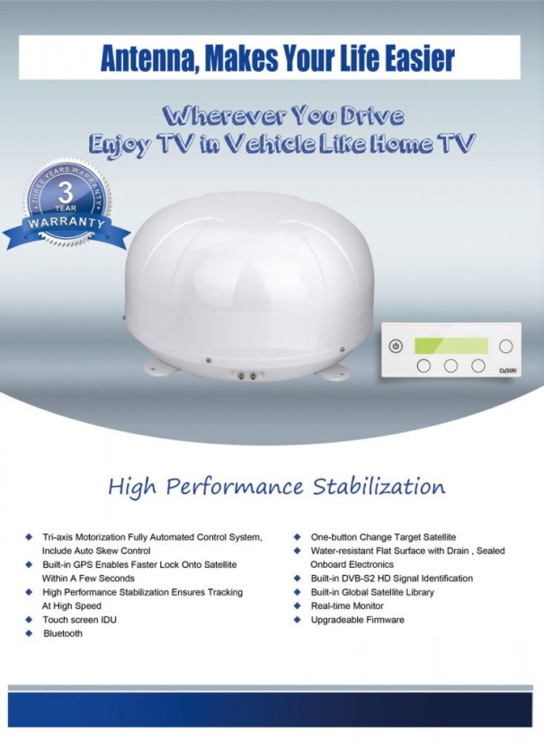 Mobile Satellite TV Antenna V380