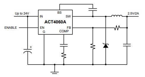 ACT4060A 2A šíroký vstupní step-down převodník
