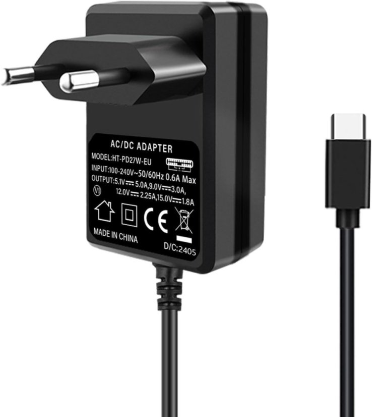 USB-C napájecí adaptér 27W pre Raspberry Pi 5