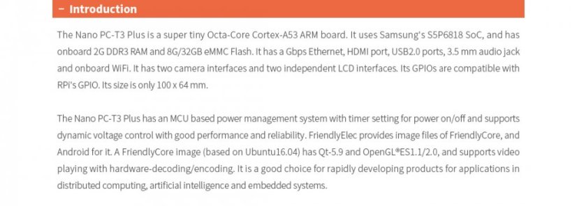 NanoPC T3 Plus - Powerful ARM Board with Open Source