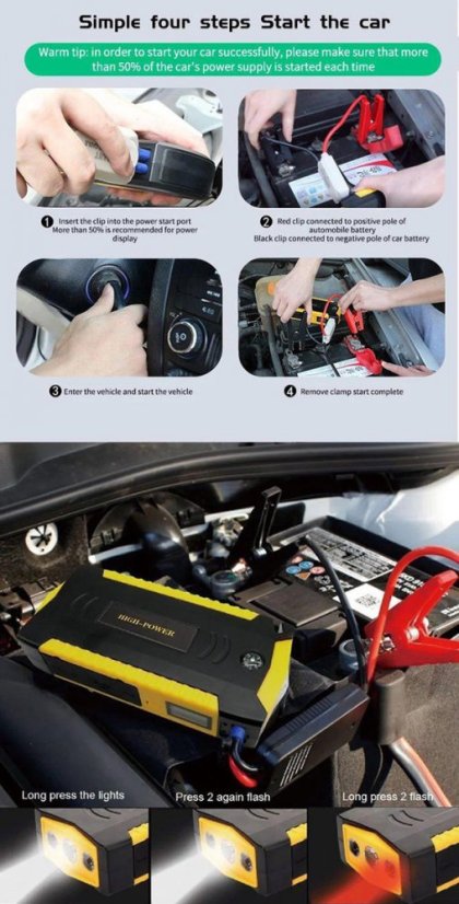 NPP A9 3-in-1 69 800mAh Power Bank and Jump Starter Box with LED