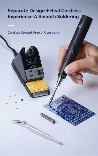 Bezšňůrová digitální pájecí stanice TS1C s OLED displejem