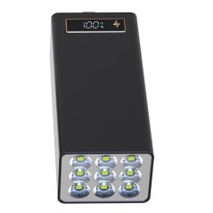 D21-PD Powerbanka pro 21× 18650 baterií s 9 LED (bez baterií)