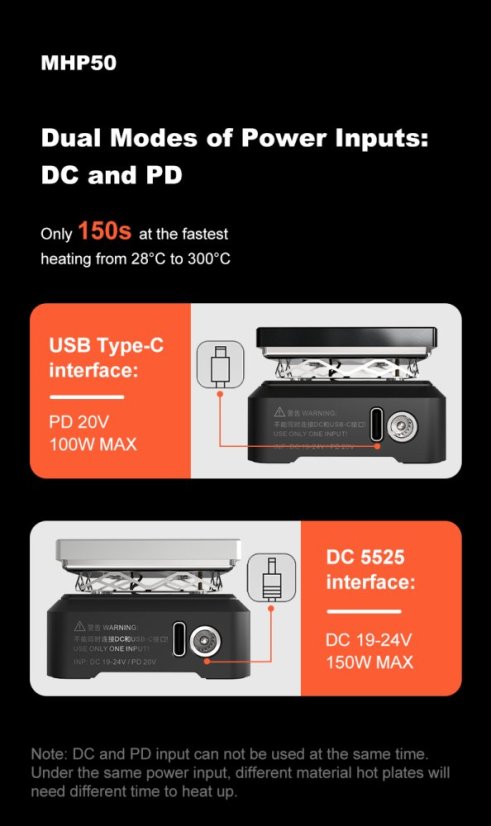 MHP50 Mini Hot Plate Preheater - Přenosná Předehřívací Deska