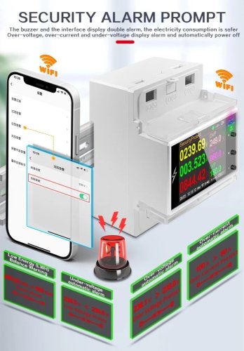 Chytrý WiFi elektroměr AC 220V 100A AT4P