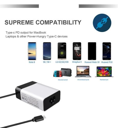 USB C PD QC3.0 AC adaptér s rychlým nabíjením neoriginální