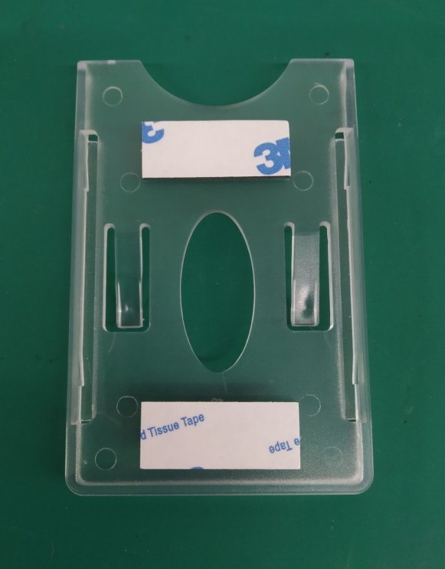 Držák RFID přístupové karty - Držák karty: průhledný, s lepicí páskou, tloušťka 6 mm