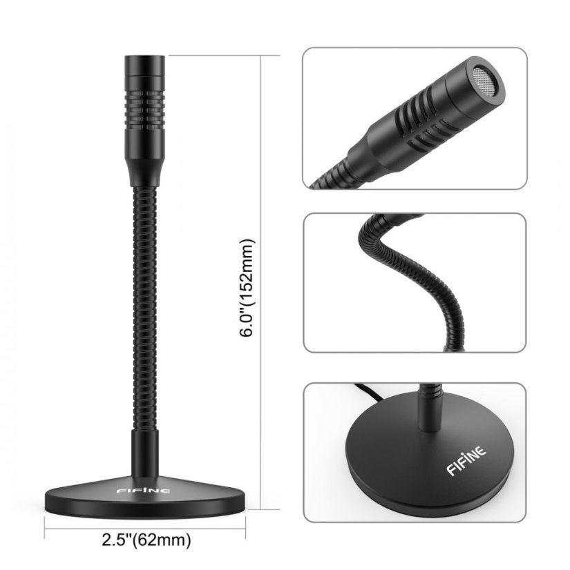K050 USB Mikrofon pro PC s vysokou kvalitou zvuku