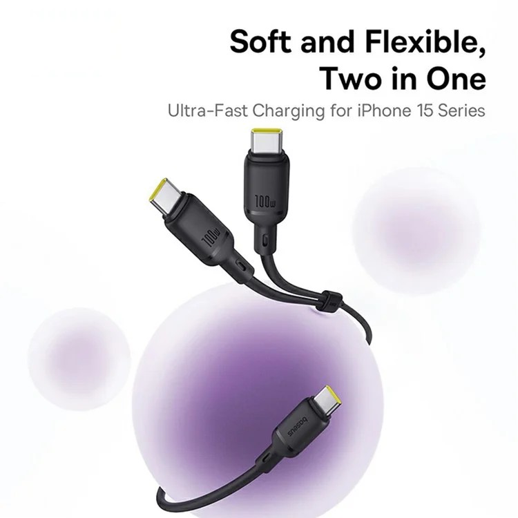 Kabel USB-C (M) - 2x USB-C (M) 1.5 m, rozbočovací