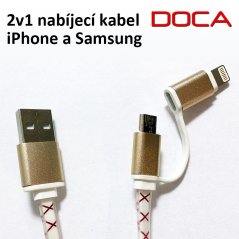 D-U102 2v1 kabel pro synchronizaci a nabíjení - iPhone a Samsung