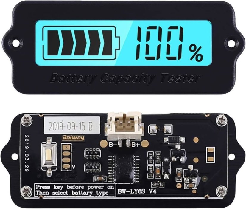 LY6N 12V-48V LCD Měřič Stavu Baterie
