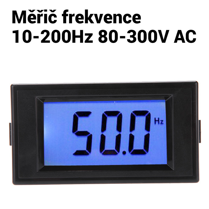 D69-HZ Digitální LCD Frekventometr 10-200Hz AC 80-300V