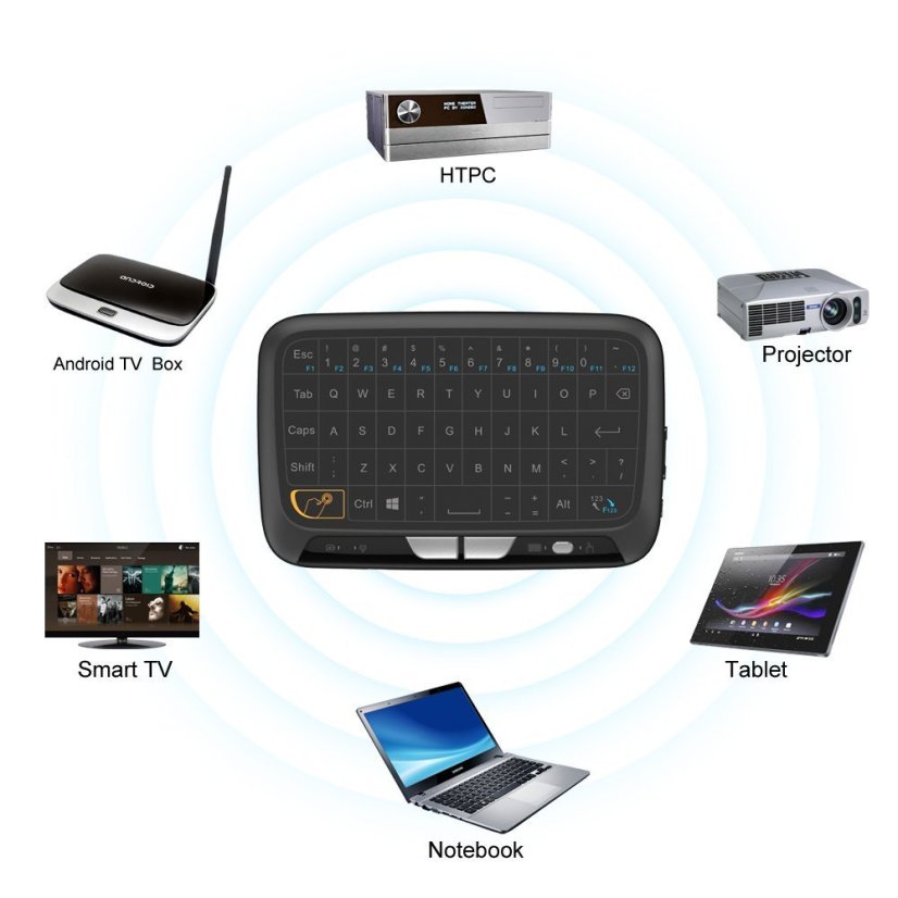 H18 Mini Touchpad Keyboard - Wireless QWERTY Keyboard with Touchpad