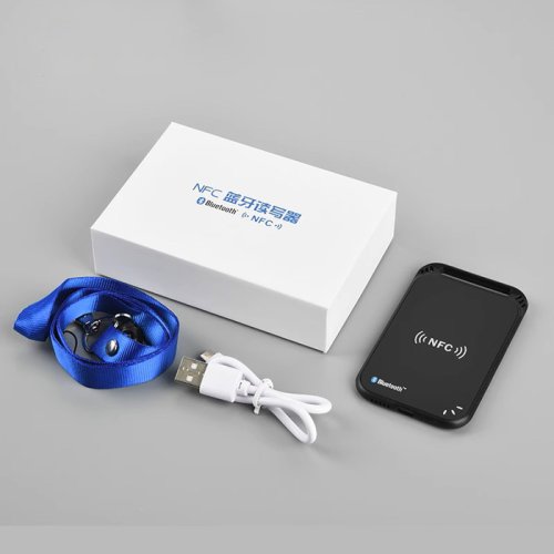 Bezdrátová Bluetooth čtečka UID RFID a NFC karet DK309KB 13.56MHz