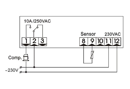 SF-800 Elektronický termostat pro chlazení 10A