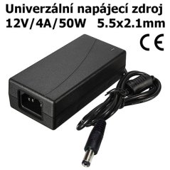HD-1240 Universal Power Supply 12VDC/4A/50W 5.5x2.1mm