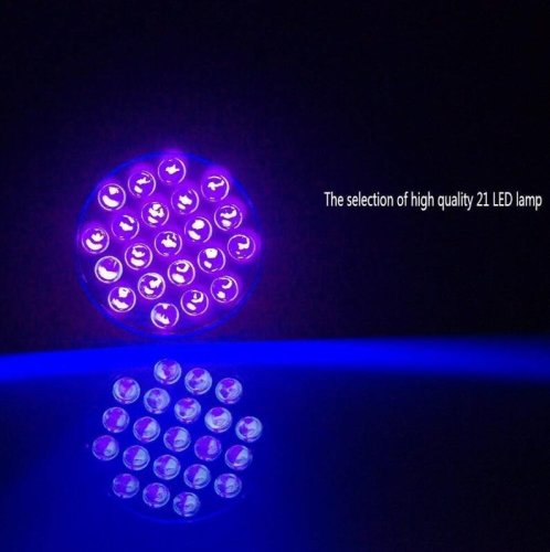 SV021 21 UV LED svítilna 2W - Účinná UV baterka s 21 LED diodami