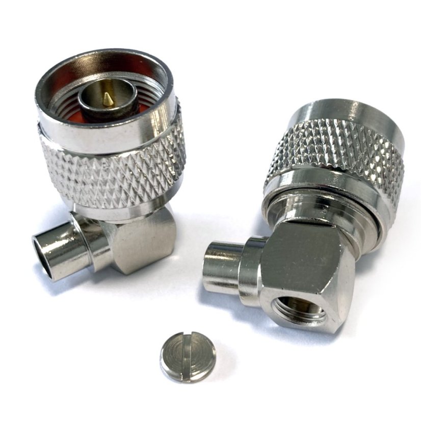 N-JWB5 N-type RF connector, solder, RG401, right angle