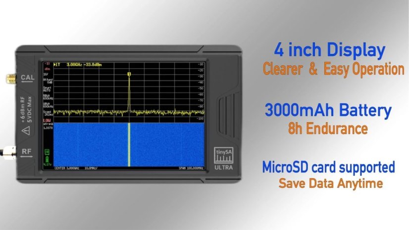 tinySA ULTRA+ ZS-406 přenosný spektrální analyzátor a generátor
