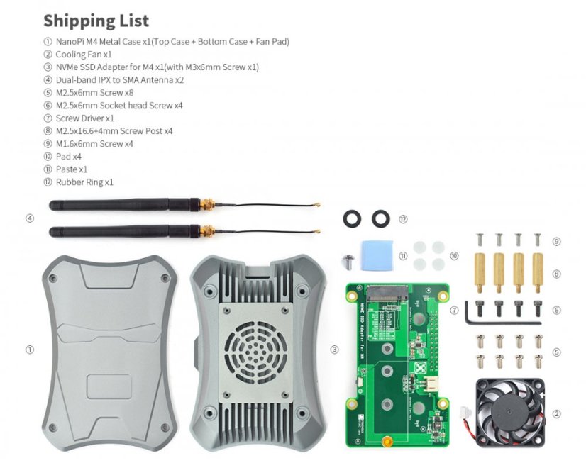 Metal Case for NanoPi M4 with Fan