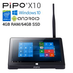 Mini PC Pipo X10 - 10,1", 64 GB SSD, 6 GB RAM, HDMI, Wi-Fi, Windows 10 Pro
