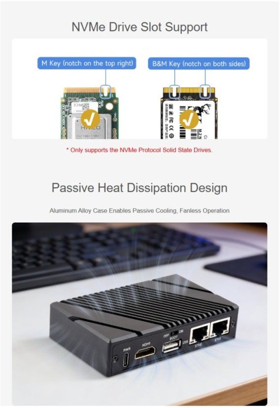 CM5-DUAL-ETH-BOX Dual 2.5G + Gigabit Ethernet Mini PC