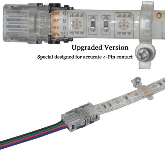 50ks 4pinový konektor pro 10mm LED RGB epoxy pásek 5050 - Model: Strip-to-cable - DJ-N10XB-4