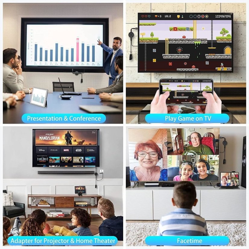 MiraScreen G2-4 WiFi Mirroring 1080p - Miracast, Airplay, DLNA
