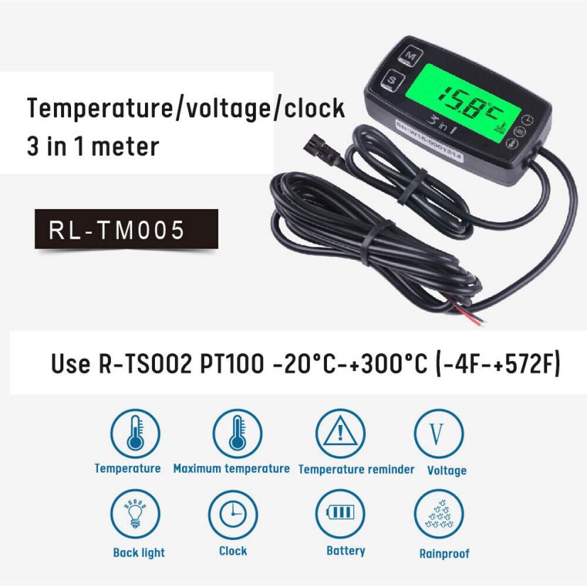 Digital Thermometer 3-in-1 RL-TM005 - Accurate Measurement and Engine Protection