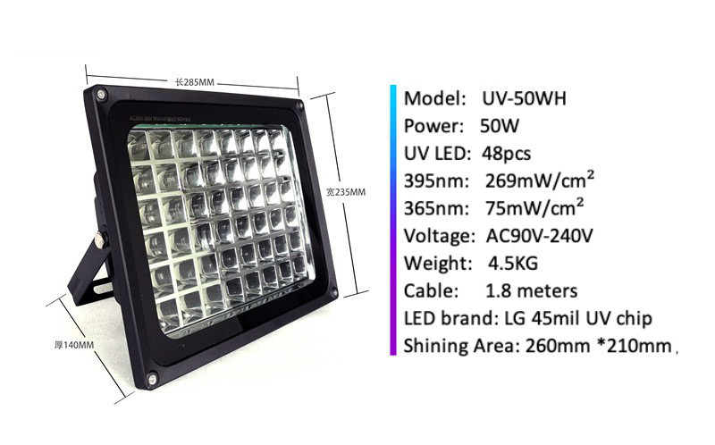 365nm UV LED Lampa na Vytvrzování