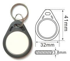 TK4100 125KHz RFID Non-rewritable Keychain - grey