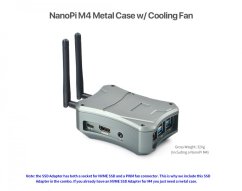 Kovové pouzdro pro NanoPi M4 s ventilátorem