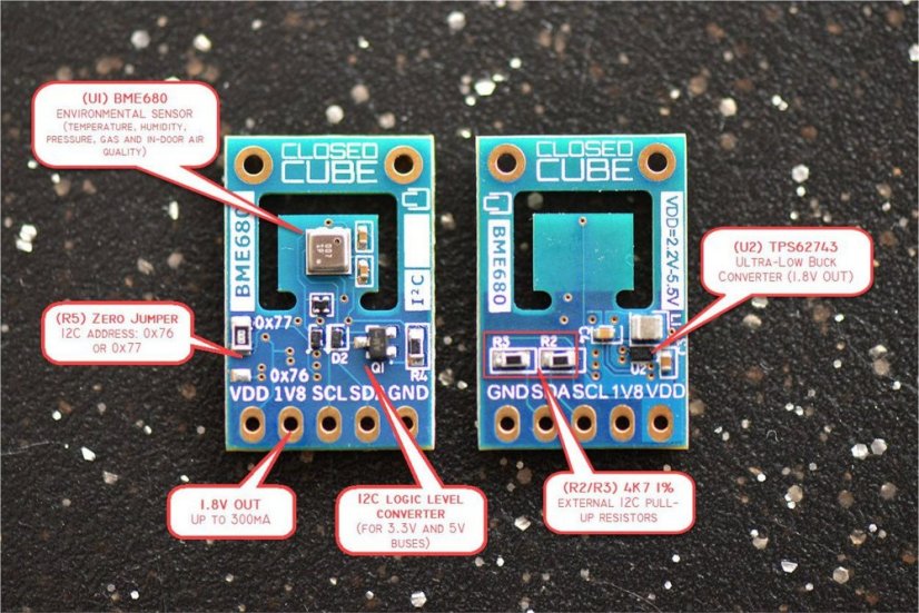 BME680 Senzor kvality vzduchu s ultra nízkým výstupem 1.8V