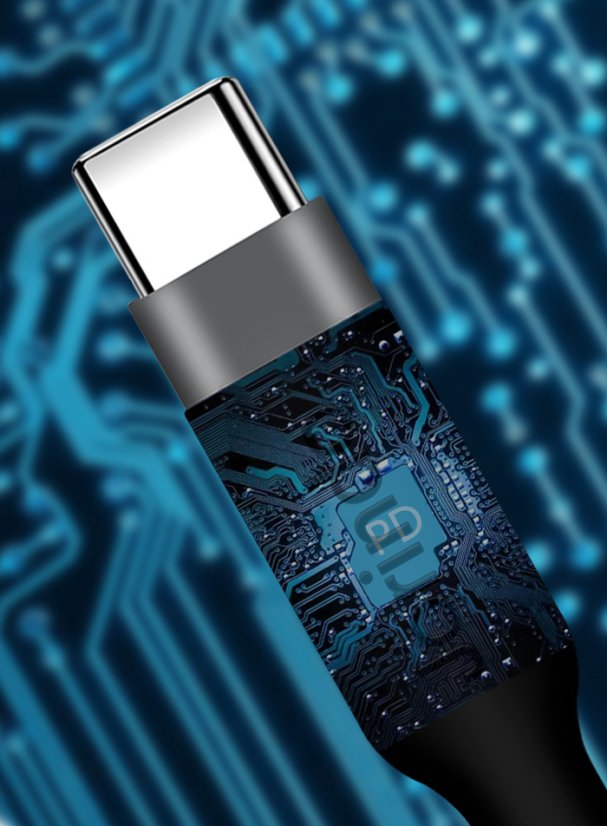 USB-C PD na DC5525 12V, 3A nabíjecí kabel 0,4m - černý