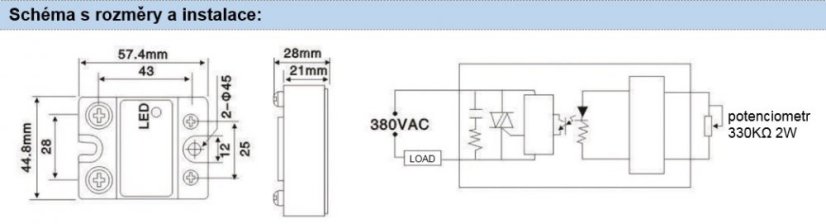 Jednofázový  SSVR regulátor napětí 0-220VAC a 380VAC do 120A