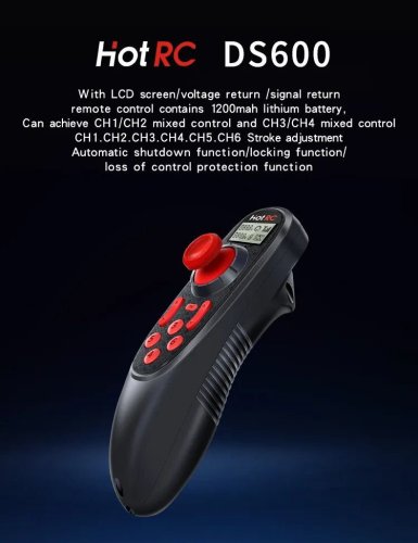 HotRC DS-600 6kanálový vysílač 2,4GHz FHSS
