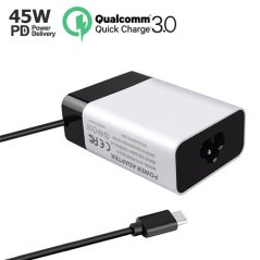 USB C PD QC3.0 AC adaptér - Rychlonabíjecí nabíječka s typem C 45W/65W neoriginální
