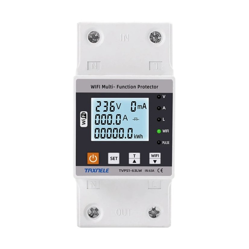Tuya WiFi 8v1 elektroměr 170-270V/63A