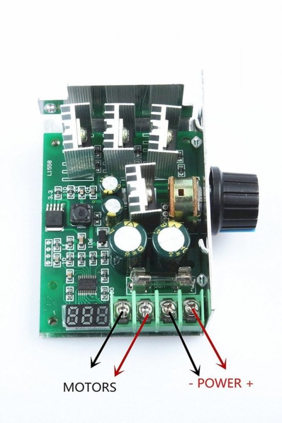 Regulátor otáček DC motorů - PWM 6V-60V 30A