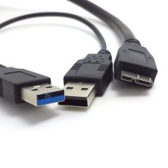 Micro USB B 3.0 kabel s napájecím kabelem pro externí disky