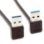 USB 3.0 prodlužovací kabel, zahnutý, samec-samec