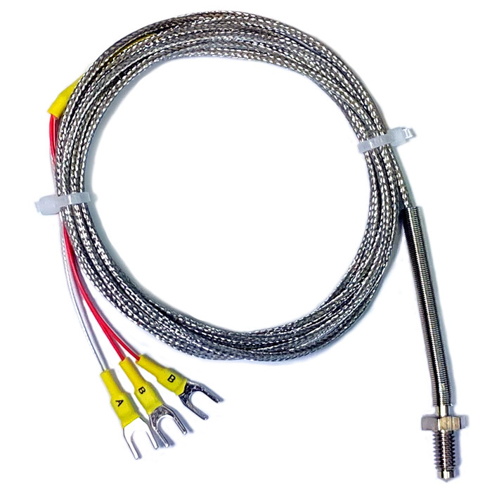 RTD Temperature Sensor M6 with Metal Braiding