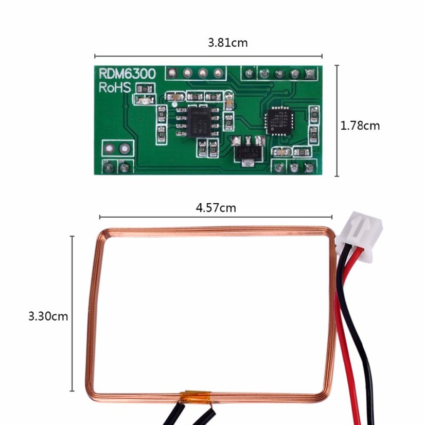 RFID čtečka RDM6300, 125KHz, EM4100, UART výstup