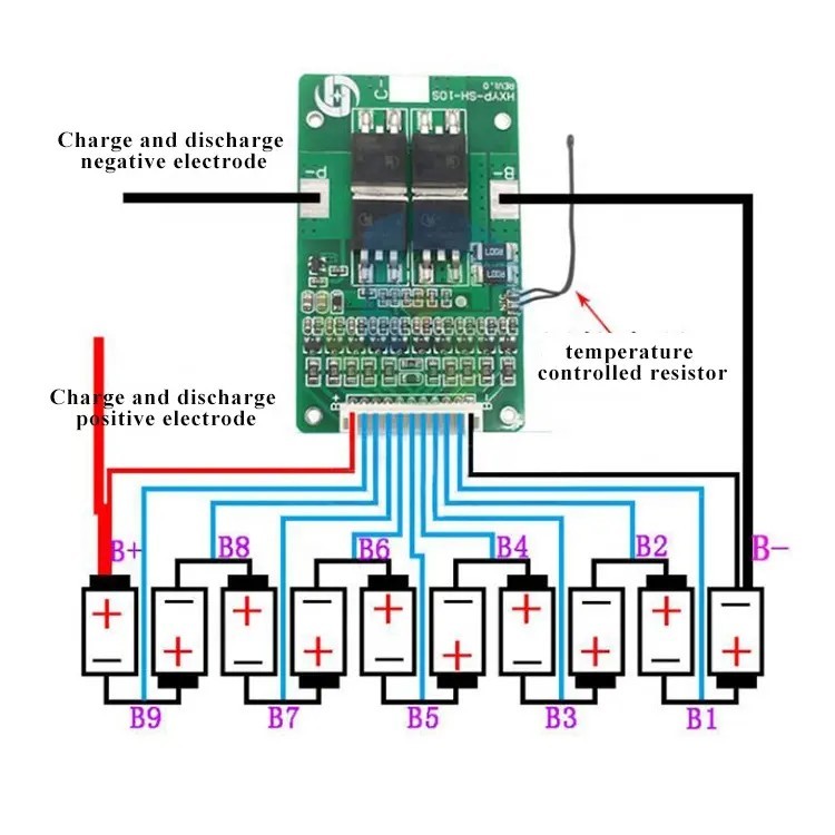BMS module HXYP-SH-10S 10-cell 42V 14A