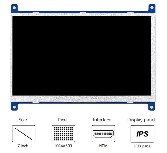 7" IPS 1024x600 HDMI LCD displej pro Raspberry Pi | WKS70WSV023