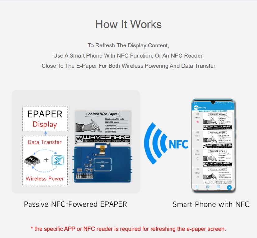 NFC-Powered e-Paper Displej