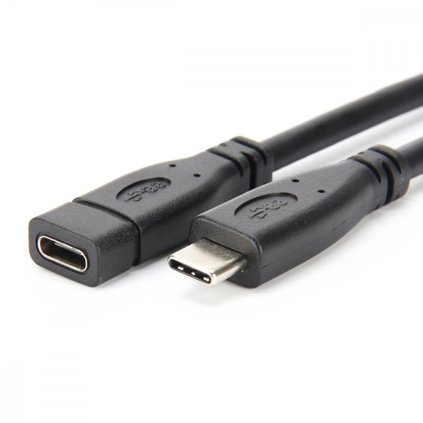 Kabel USB Type-C 2m - Černý, samec/samice